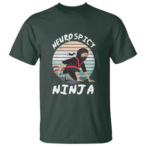 Neurodiversity T Shirt Neurospicy Ninja Autism ADHD ASD TS09 Dark Forest Green Printyourwear