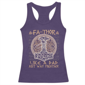 Funny Viking Dad Racerback Tank Top Fathor Like A Dad Just Way Mightier TS09 Purple Print Your Wear