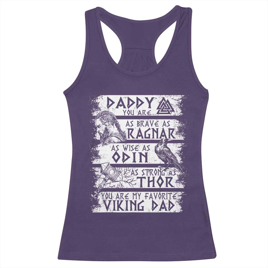 Viking Dad Racerback Tank Top As Brave As Ragnar As Wise As Odin As Strong As Thor TS09 Purple Print Your Wear