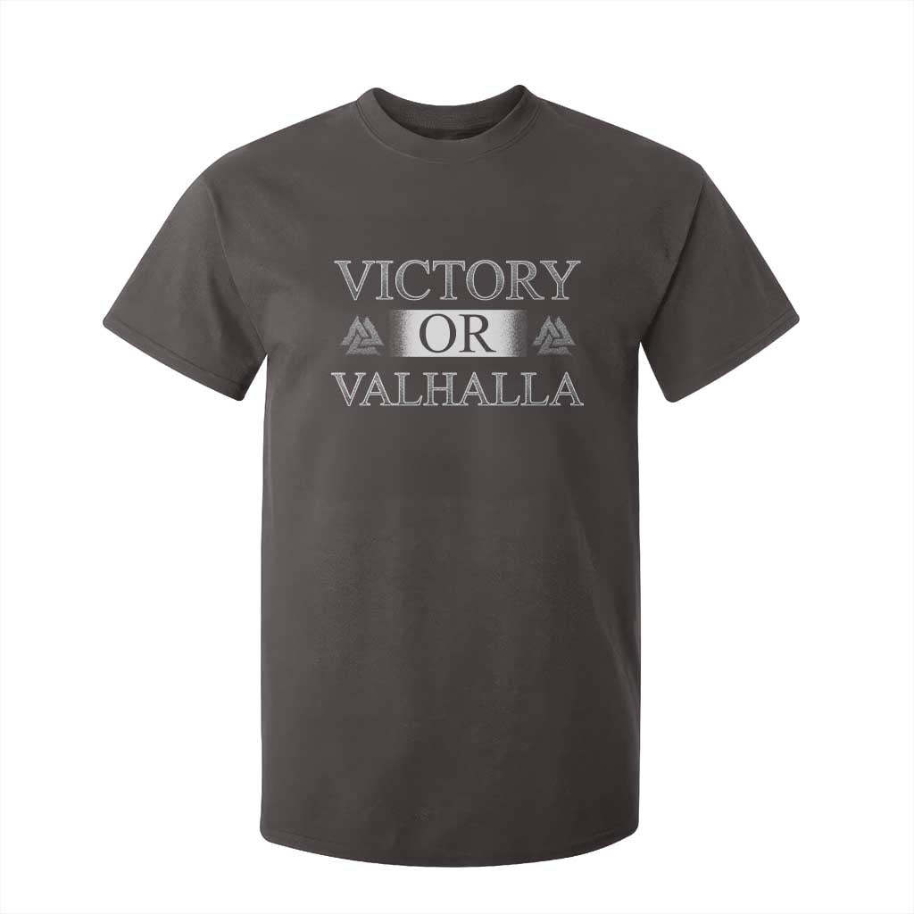 Viking T Shirt For Kid Victory Or Valhalla Norse Mythology TS09 Dark Chocolate Print Your Wear