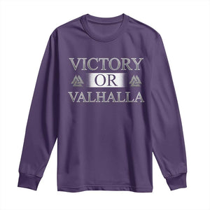 Viking Long Sleeve Shirt Victory Or Valhalla Norse Mythology TS09 Purple Print Your Wear