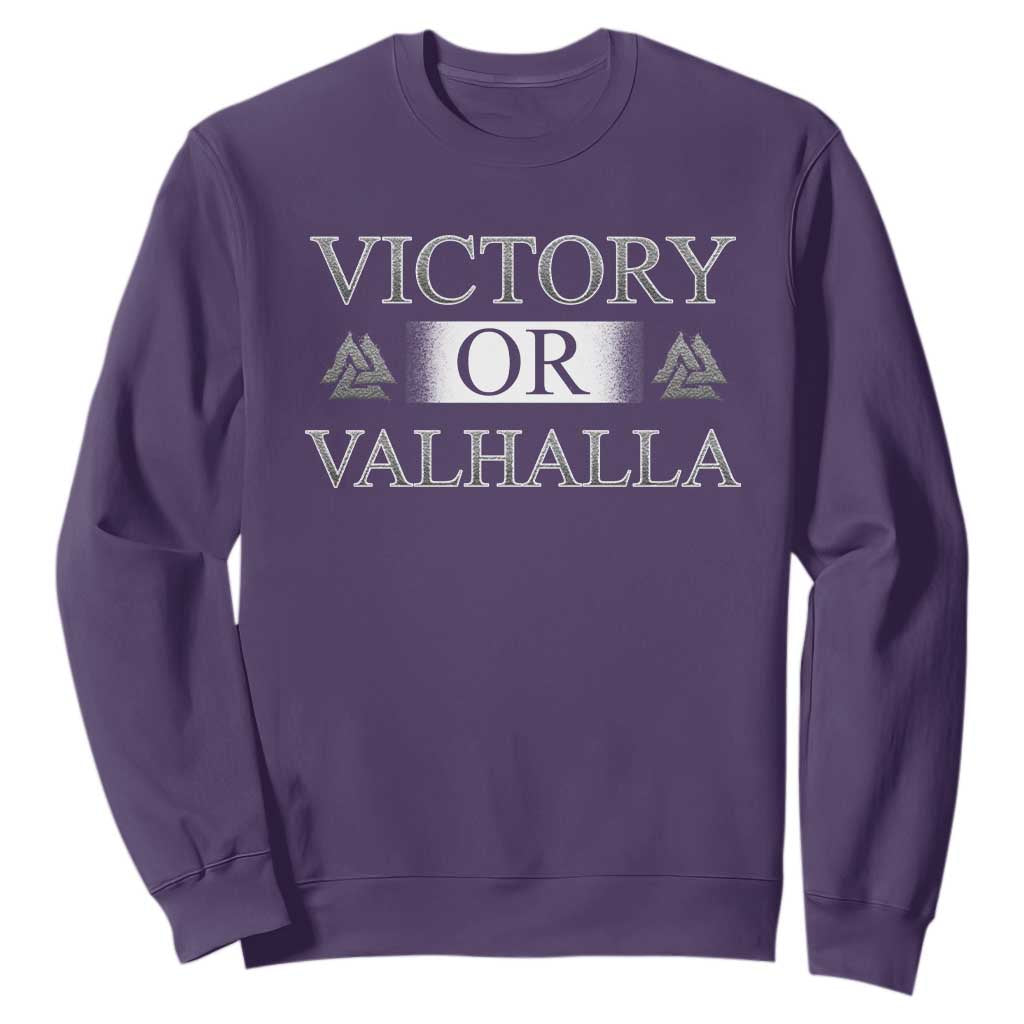 Viking Sweatshirt Victory Or Valhalla Norse Mythology TS09 Purple Print Your Wear