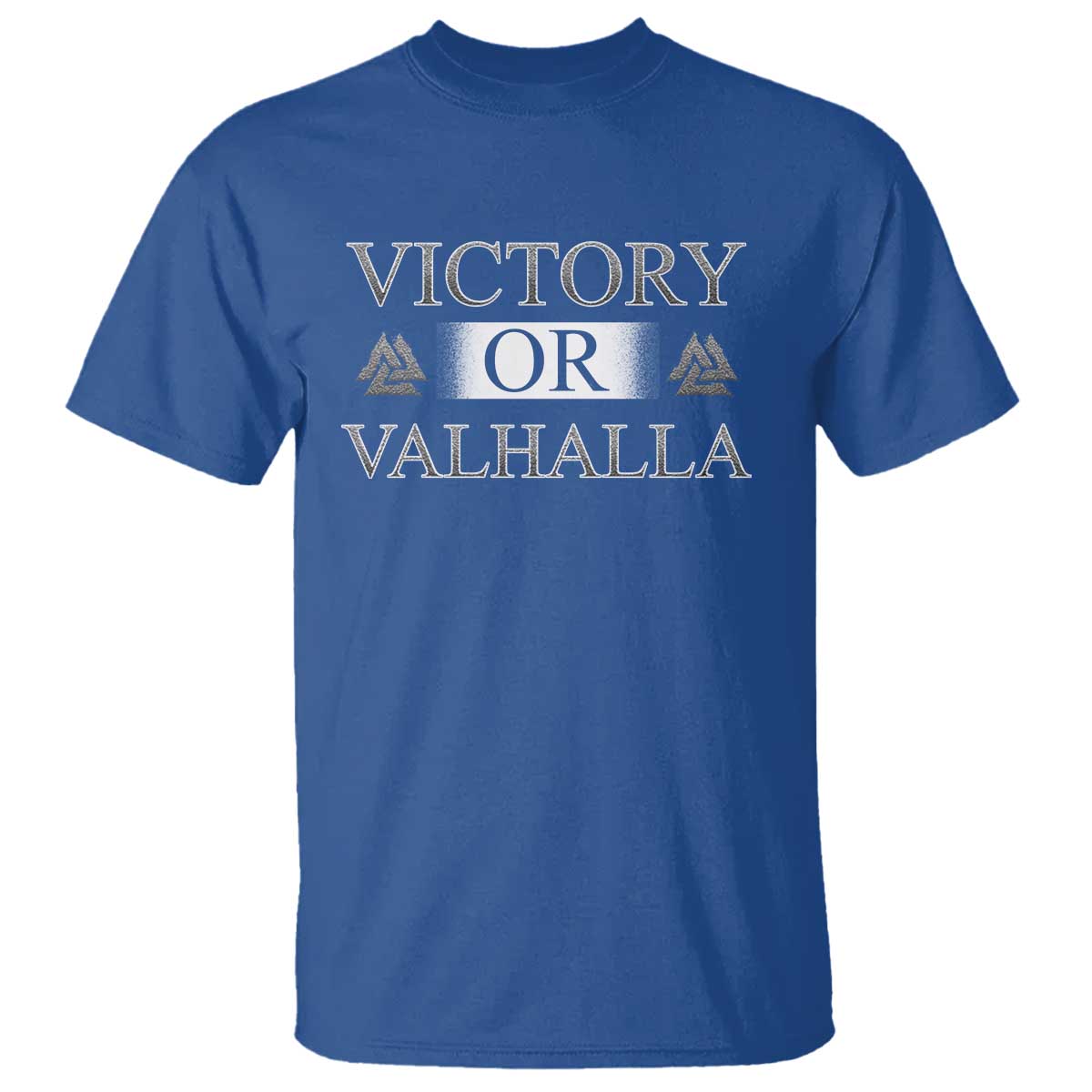 Viking T Shirt Victory Or Valhalla Norse Mythology TS09 Royal Blue Print Your Wear