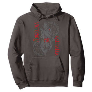 Viking Victory Or Valhalla Hoodie Norse Mythology TS09 Dark Chocolate Print Your Wear