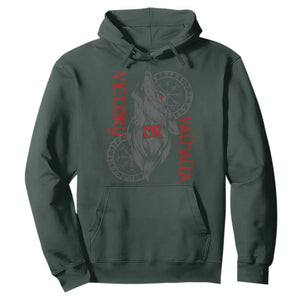 Viking Victory Or Valhalla Hoodie Norse Mythology TS09 Dark Forest Green Print Your Wear