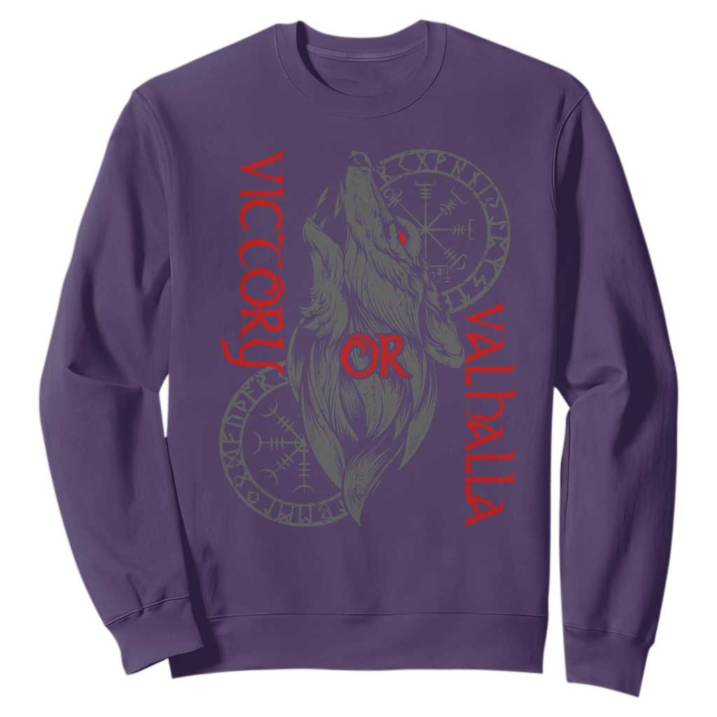 Viking Victory Or Valhalla Sweatshirt Norse Mythology TS09 Purple Print Your Wear