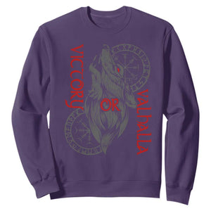 Viking Victory Or Valhalla Sweatshirt Norse Mythology TS09 Purple Print Your Wear