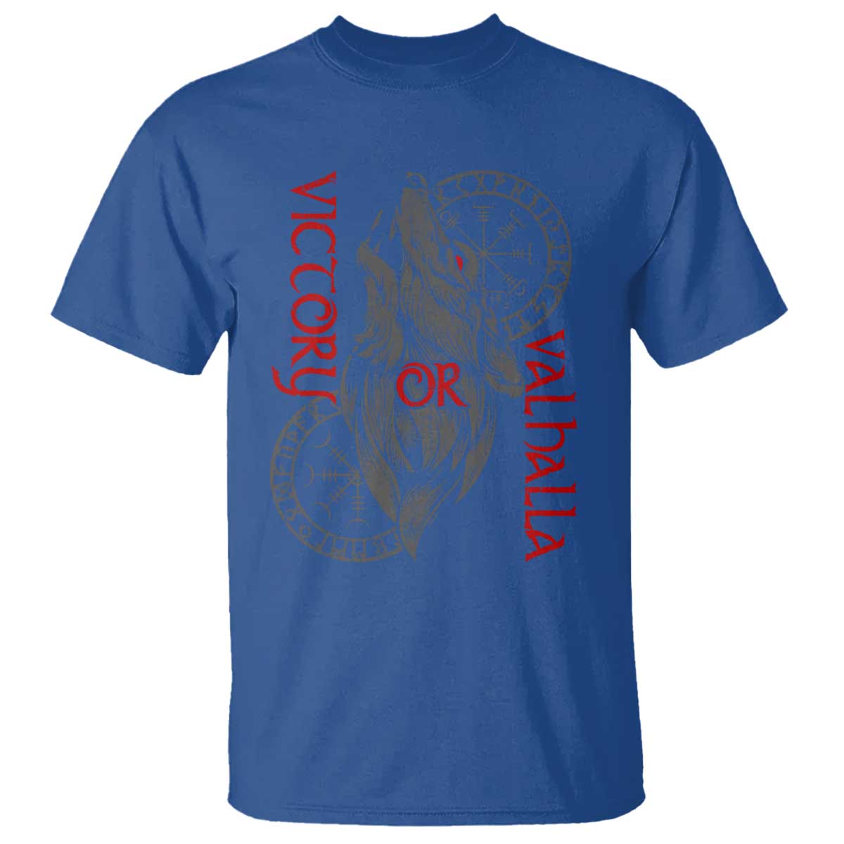 Viking Victory Or Valhalla T Shirt Norse Mythology TS09 Royal Blue Print Your Wear