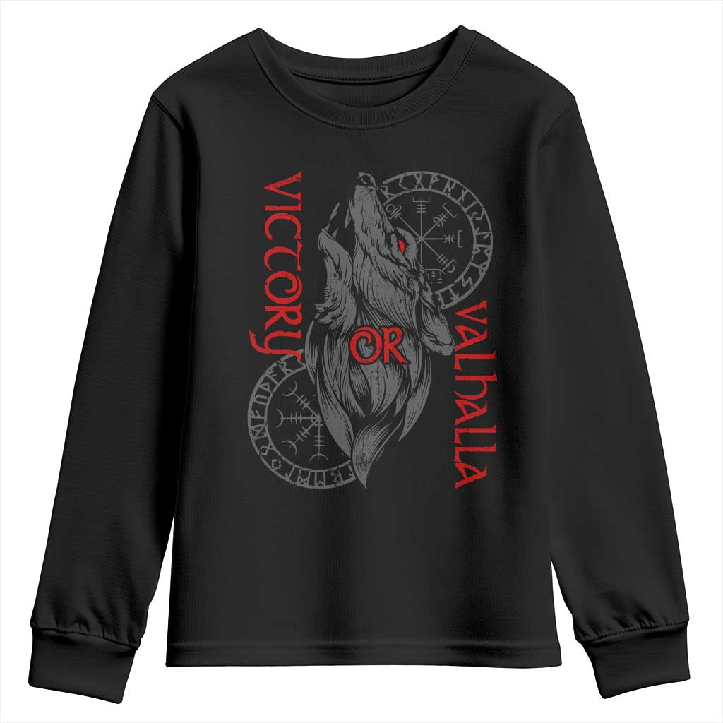 Viking Victory Or Valhalla Youth Sweatshirt Norse Mythology TS09 Black Print Your Wear