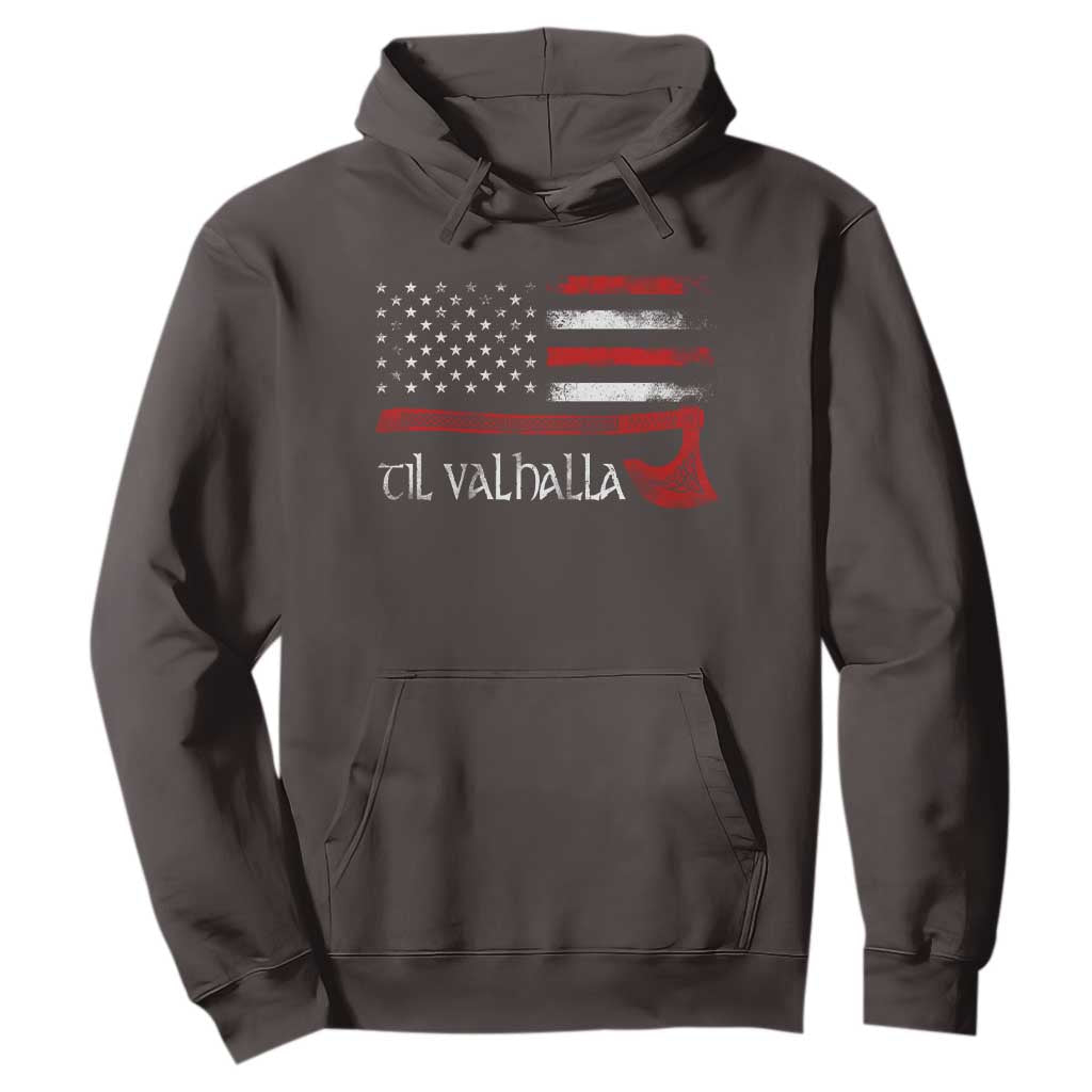 Viking Til Valhalla Hoodie TS09 Dark Chocolate Print Your Wear