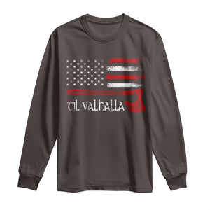 Viking Til Valhalla Long Sleeve Shirt TS09 Dark Chocolate Print Your Wear