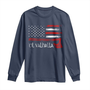 Viking Til Valhalla Long Sleeve Shirt TS09 Navy Print Your Wear