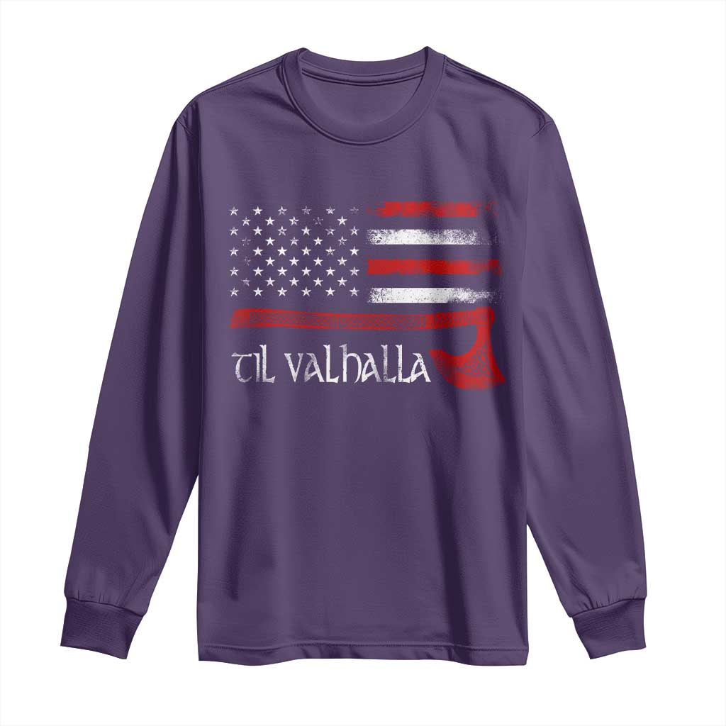 Viking Til Valhalla Long Sleeve Shirt TS09 Purple Print Your Wear