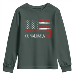 Viking Til Valhalla Youth Sweatshirt TS09 Dark Forest Green Print Your Wear