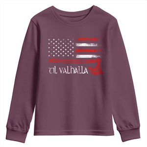 Viking Til Valhalla Youth Sweatshirt TS09 Maroon Print Your Wear