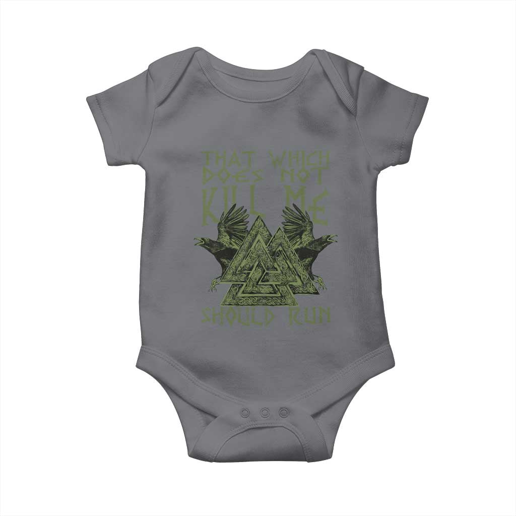 Viking Baby Onesie That Which Does Not Kill Me Should Run Valknut TS09 Charcoal Print Your Wear