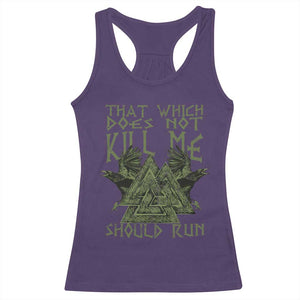 Viking Racerback Tank Top That Which Does Not Kill Me Should Run Valknut TS09 Purple Print Your Wear