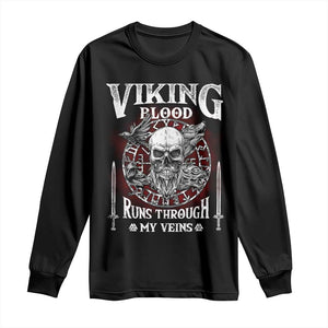 Viking Blood Runs Through My Veins Long Sleeve Shirt TS09 Black Print Your Wear