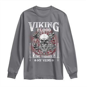 Viking Blood Runs Through My Veins Long Sleeve Shirt TS09 Charcoal Print Your Wear