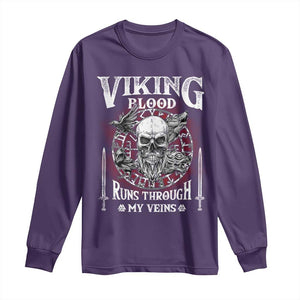 Viking Blood Runs Through My Veins Long Sleeve Shirt TS09 Purple Print Your Wear