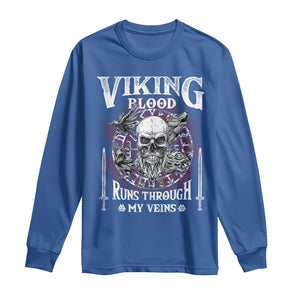 Viking Blood Runs Through My Veins Long Sleeve Shirt TS09 Royal Blue Print Your Wear