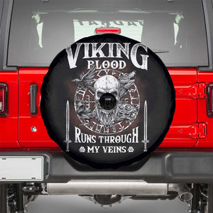 Viking Blood Runs Through My Veins Spare Tire Cover TS09 Black Print Your Wear