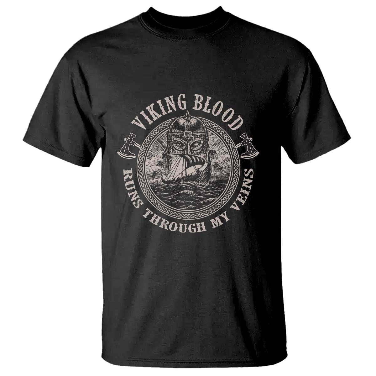 Viking Blood T Shirt Runs Through My Veins TS09 Black Print Your Wear