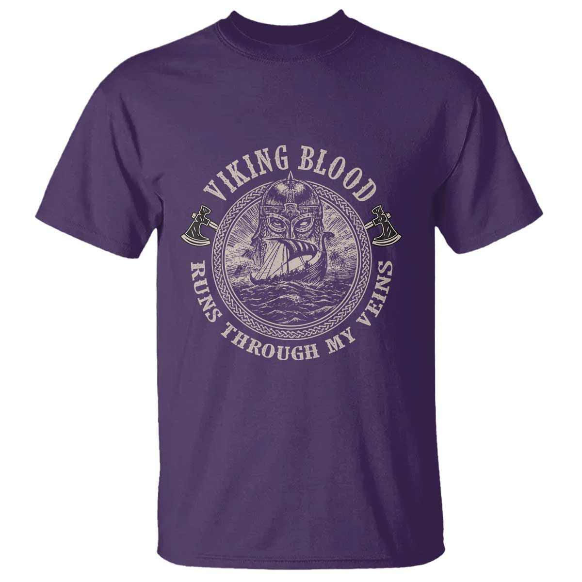 Viking Blood T Shirt Runs Through My Veins TS09 Purple Print Your Wear