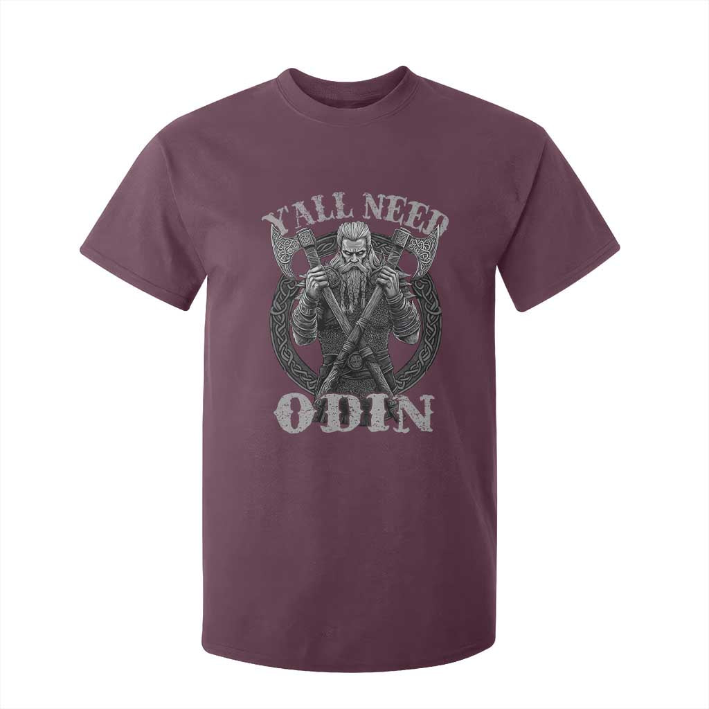 Viking T Shirt For Kid Y'all Need Odin TS09 Maroon Print Your Wear