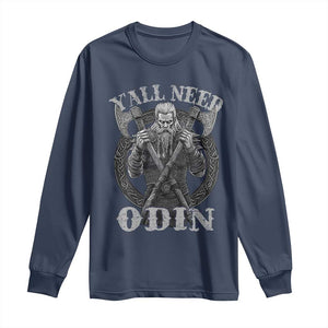 Viking Long Sleeve Shirt Y'all Need Odin TS09 Navy Print Your Wear