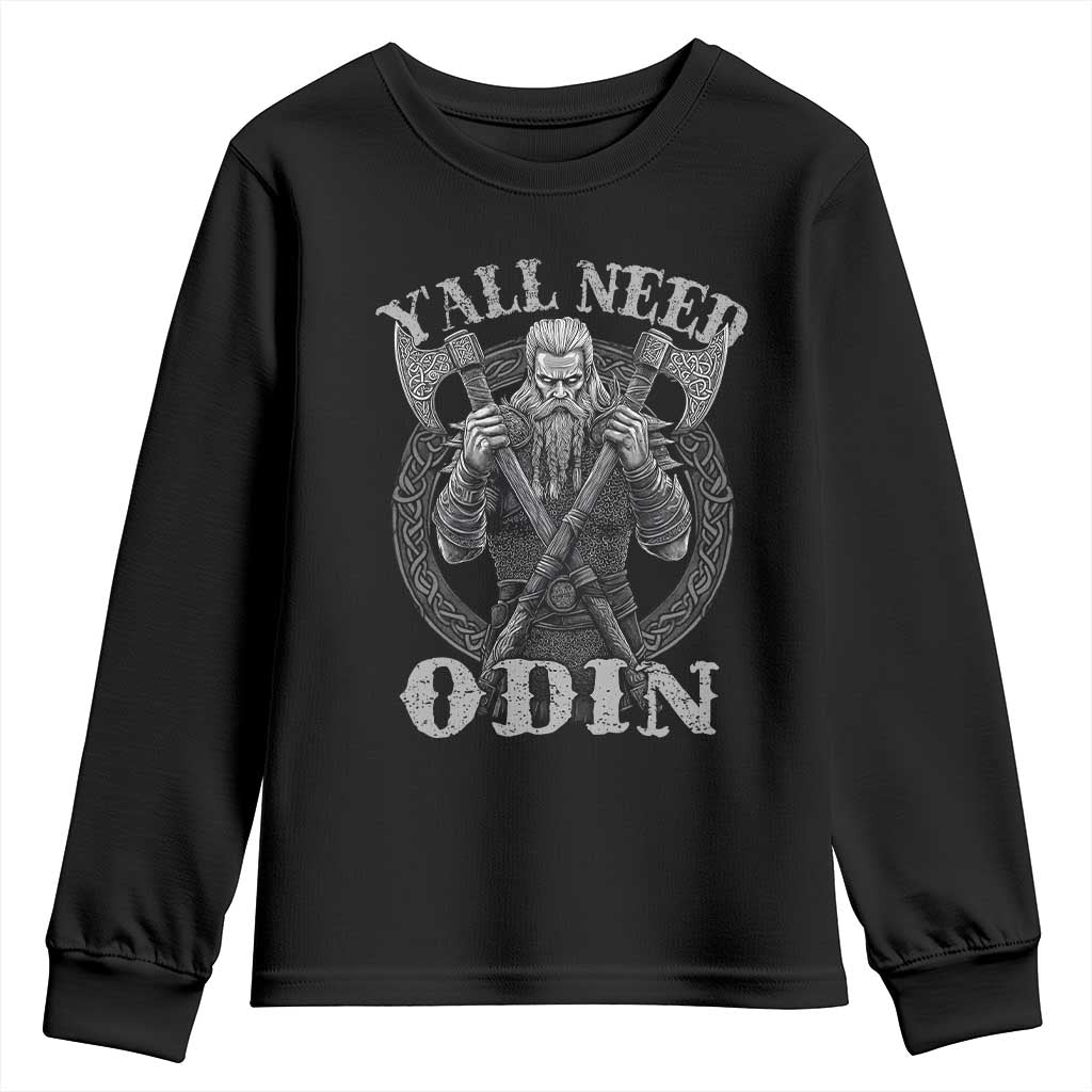 Viking Youth Sweatshirt Y'all Need Odin TS09 Black Print Your Wear