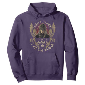 Shield Maiden Hoodie I Am The Danger Female Warrior Scandinavian Folklore Mythology TS09 Purple Print Your Wear