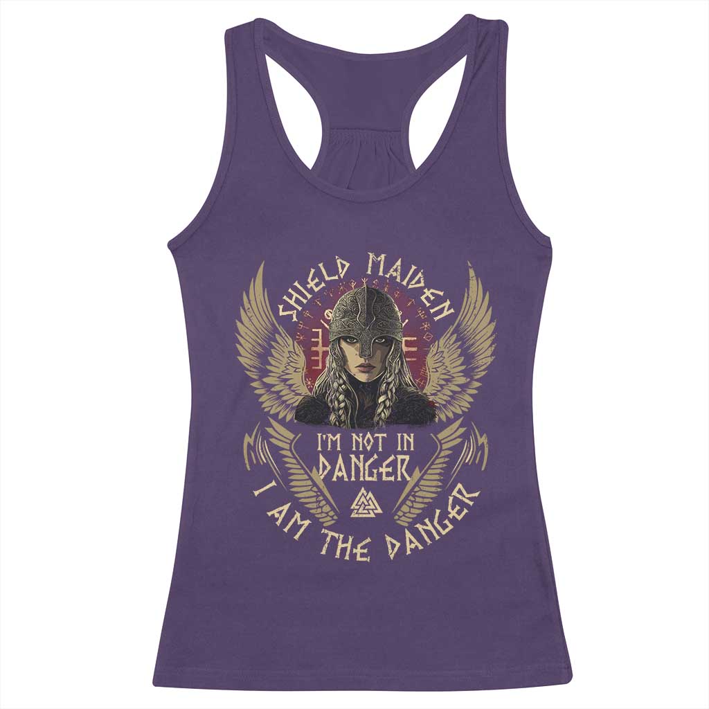 Shield Maiden Racerback Tank Top I Am The Danger Female Warrior Scandinavian Folklore Mythology TS09 Purple Print Your Wear