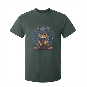 Nordic Norse Viking Cat Warrior T Shirt For Kid TS09 Dark Forest Green Print Your Wear