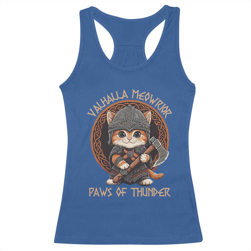 Viking Cat Racerback Tank Top Norse Mythology Cat Warrior TS09 Royal Blue Print Your Wear