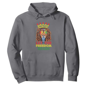 Juneteenth Hoodie Let The Freedom Begin Lion Rasta TS09 Charcoal Print Your Wear