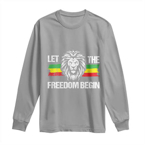 Juneteenth Long Sleeve Shirt African American Lion Let The Freedom Begin Melanin Pride TS09 Sport Gray Print Your Wear