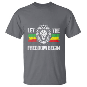 Juneteenth T Shirt Let The Freedom Begin African American Lion TS09 Charcoal Print Your Wear