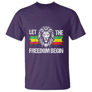 Juneteenth T Shirt Let The Freedom Begin African American Lion TS09 Purple Print Your Wear