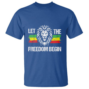 Juneteenth T Shirt Let The Freedom Begin African American Lion TS09 Royal Blue Print Your Wear