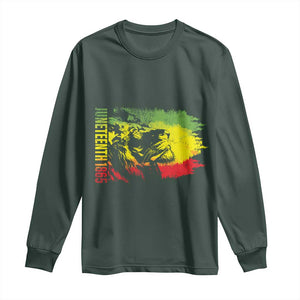 Juneteenth Long Sleeve Shirt Lion King 1865 African American TS09 Dark Forest Green Print Your Wear