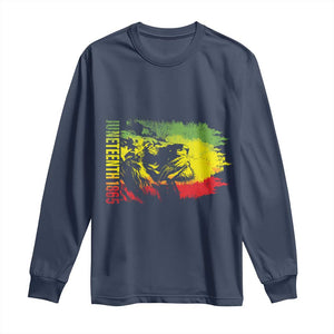 Juneteenth Long Sleeve Shirt Lion King 1865 African American TS09 Navy Print Your Wear