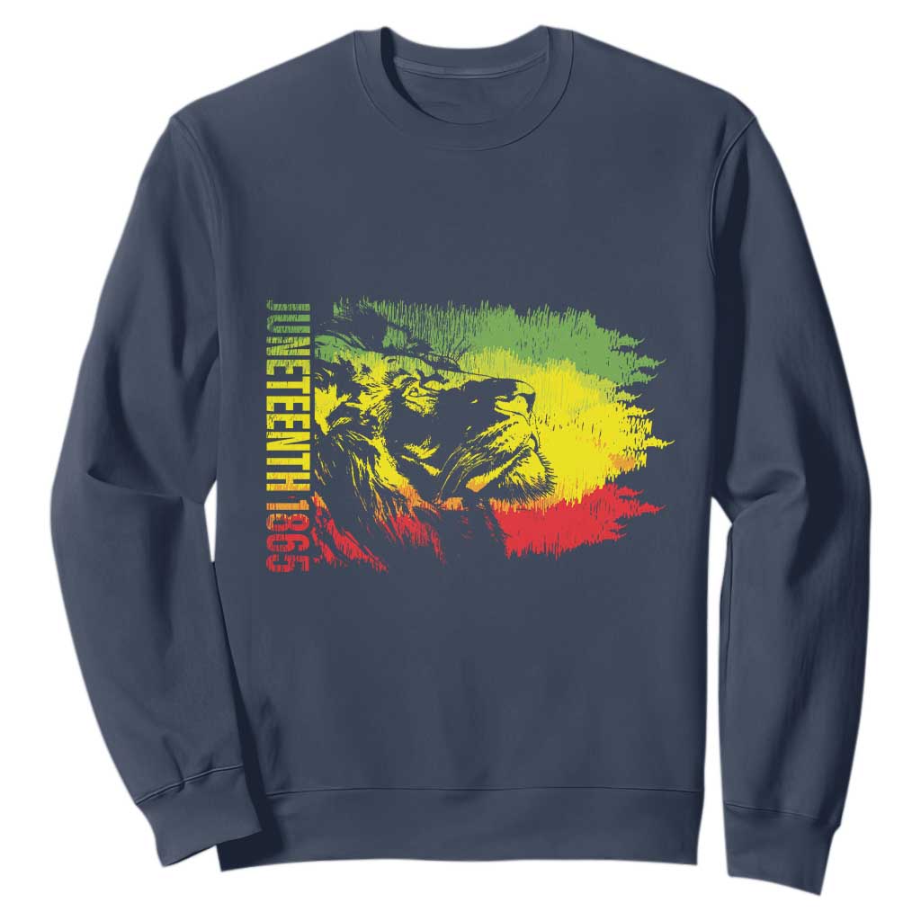 Juneteenth 1865 African American Lion King Sweatshirt TS09 Navy Print Your Wear