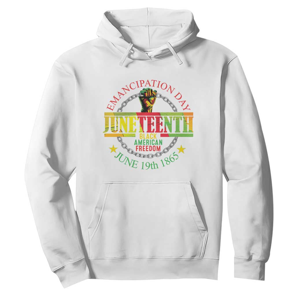 Juneteenth Hoodie Emancipation Day Black American Freedom June 19th 1865 TS09 White Print Your Wear