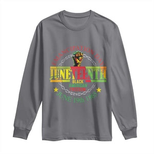 Juneteenth 1865 Long Sleeve Shirt Emancipation Day Black American Freedom Melanin Pride TS09 Charcoal Print Your Wear