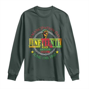 Juneteenth 1865 Long Sleeve Shirt Emancipation Day Black American Freedom Melanin Pride TS09 Dark Forest Green Print Your Wear