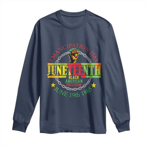 Juneteenth 1865 Long Sleeve Shirt Emancipation Day Black American Freedom Melanin Pride TS09 Navy Print Your Wear