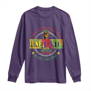 Juneteenth 1865 Long Sleeve Shirt Emancipation Day Black American Freedom Melanin Pride TS09 Purple Print Your Wear