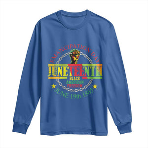 Juneteenth 1865 Long Sleeve Shirt Emancipation Day Black American Freedom Melanin Pride TS09 Royal Blue Print Your Wear