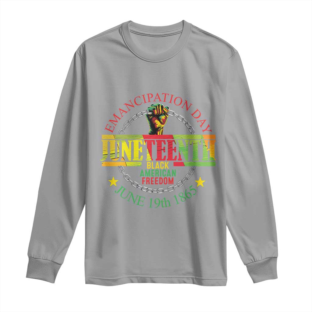 Juneteenth 1865 Long Sleeve Shirt Emancipation Day Black American Freedom Melanin Pride TS09 Sport Gray Print Your Wear